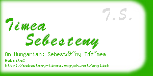 timea sebesteny business card